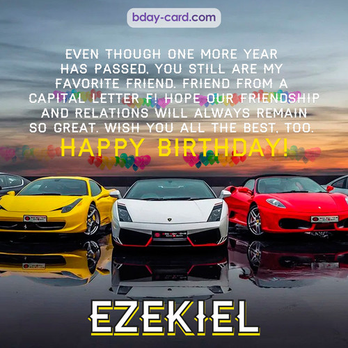 Birthday pics for Ezekiel with Sports cars