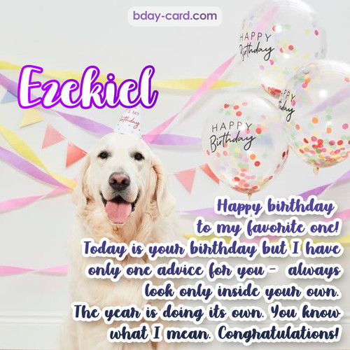 Happy Birthday pics for Ezekiel with Dog