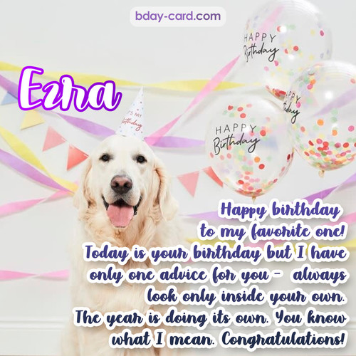 Happy Birthday pics for Ezra with Dog