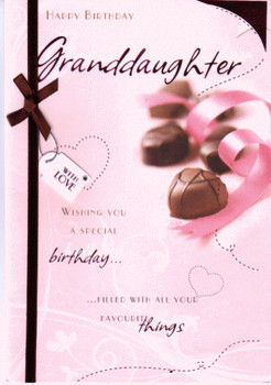 Personalised Braille D card Happy Birday Granddaughter