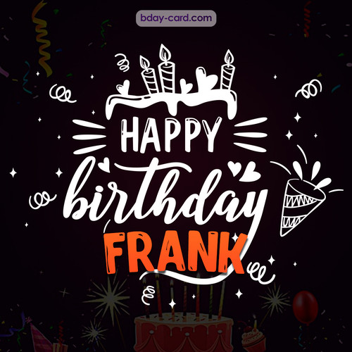 Black Happy Birthday cards for Frank