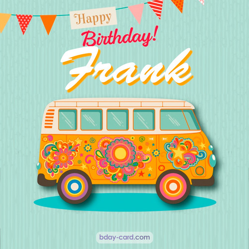 Happiest birthday pictures for Frank with hippie bus
