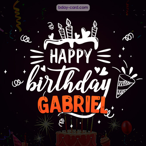 Black Happy Birthday cards for Gabriel
