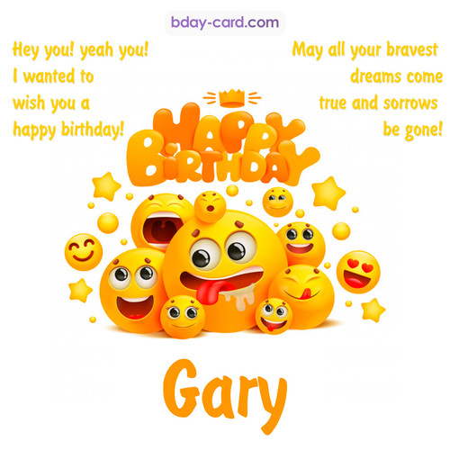 Happy Birthday images for Gary with Emoticons