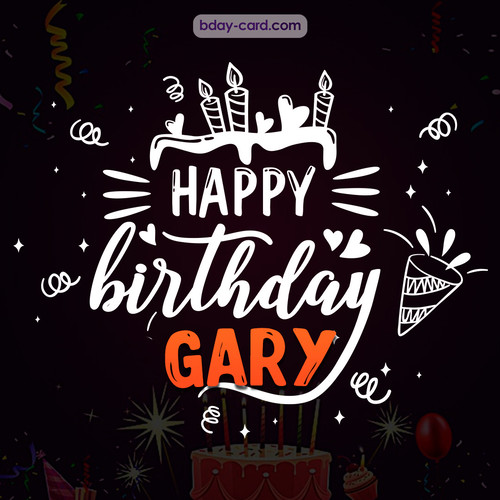 Black Happy Birthday cards for Gary