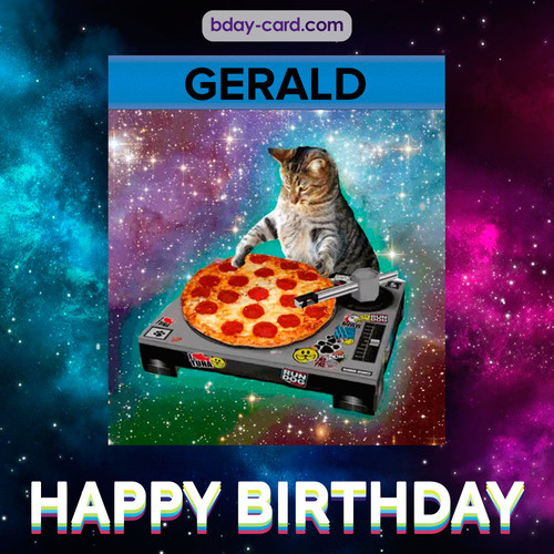 Meme with a cat for Gerald - Happy Birthday