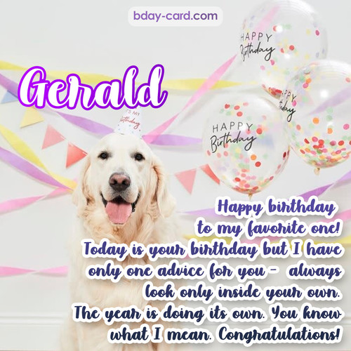 Happy Birthday pics for Gerald with Dog