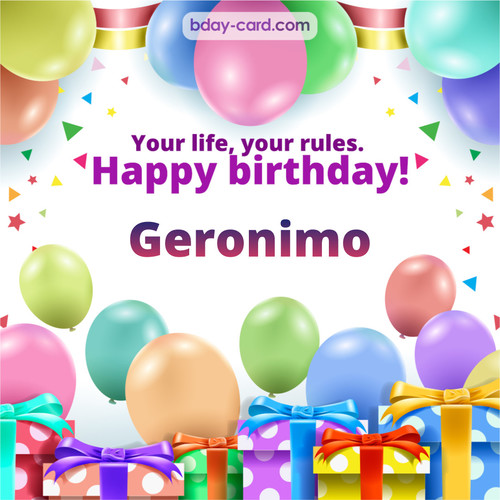 Greetings pics for Geronimo with Balloons