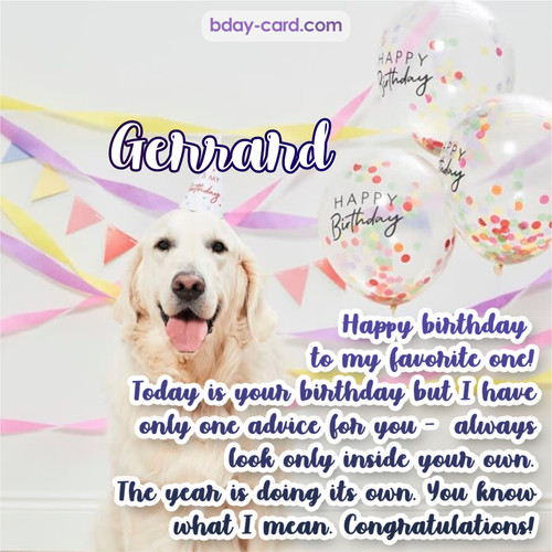 Happy Birthday pics for Gerrard with Dog