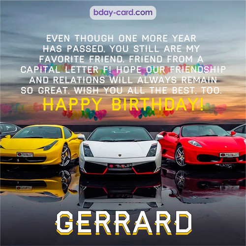 Birthday pics for Gerrard with Sports cars