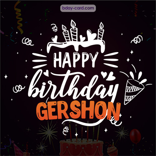 Black Happy Birthday cards for Gershon
