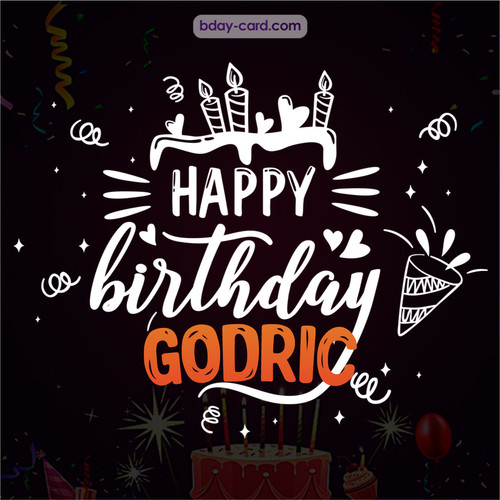 Black Happy Birthday cards for Godric