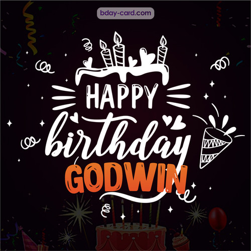Black Happy Birthday cards for Godwin