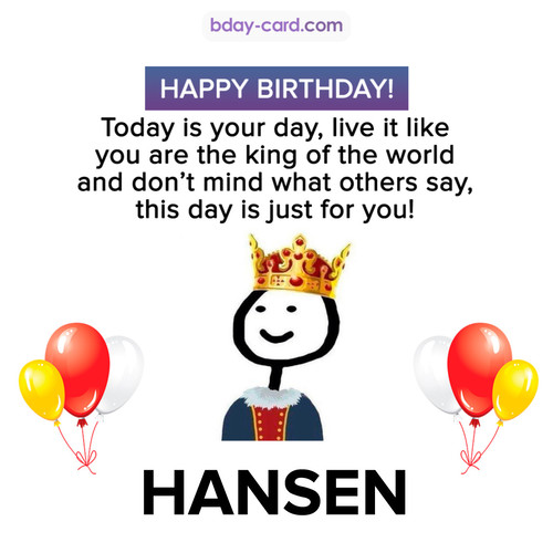 Happy Birthday Meme for Hansen
