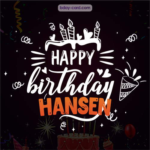 Black Happy Birthday cards for Hansen