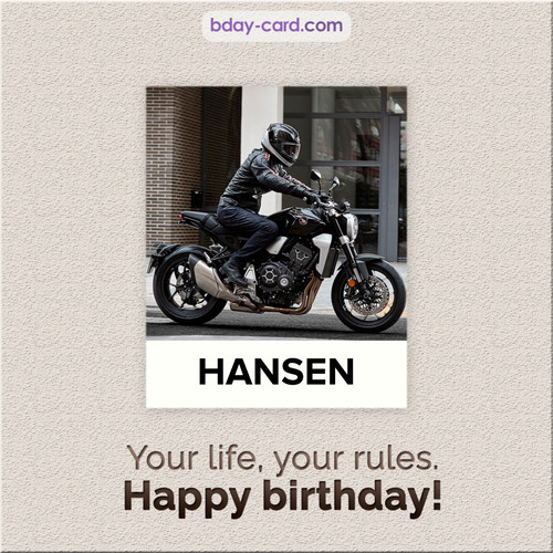 Birthday Hansen - Your life, your rules