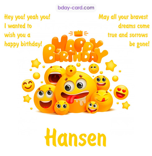 Happy Birthday images for Hansen with Emoticons