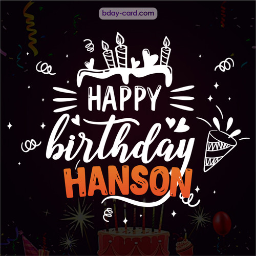 Black Happy Birthday cards for Hanson