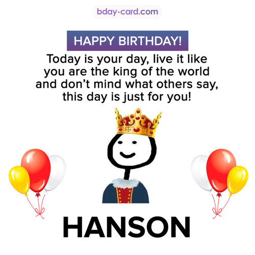 Happy Birthday Meme for Hanson