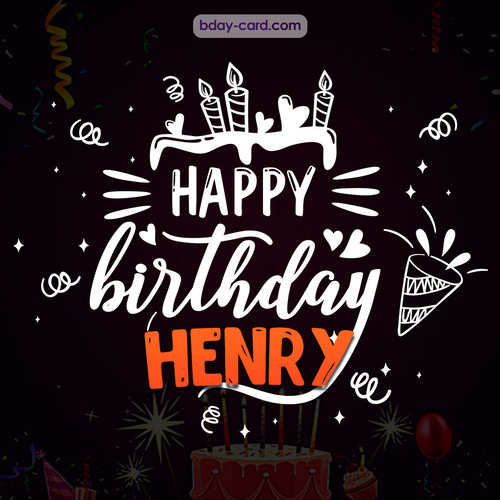 Black Happy Birthday cards for Henry