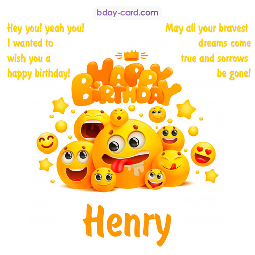 Happy Birthday images for Henry with Emoticons