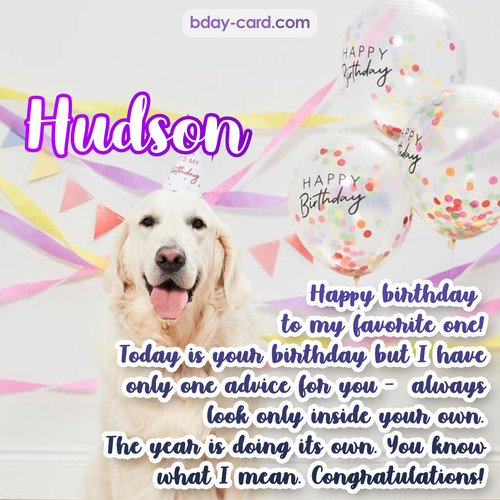 Happy Birthday pics for Hudson with Dog