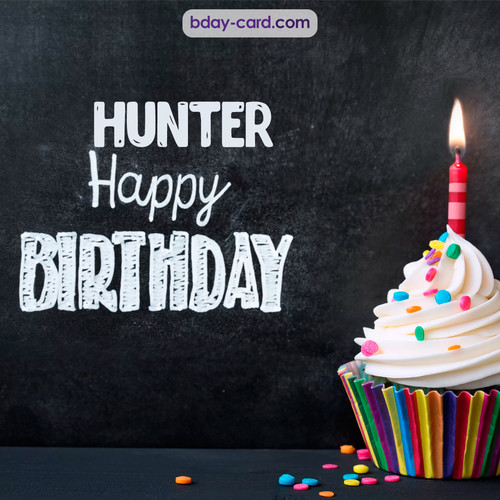 Happy Birthday images for Hunter with Cupcake
