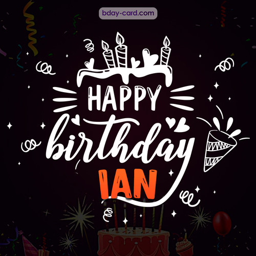 Black Happy Birthday cards for Ian