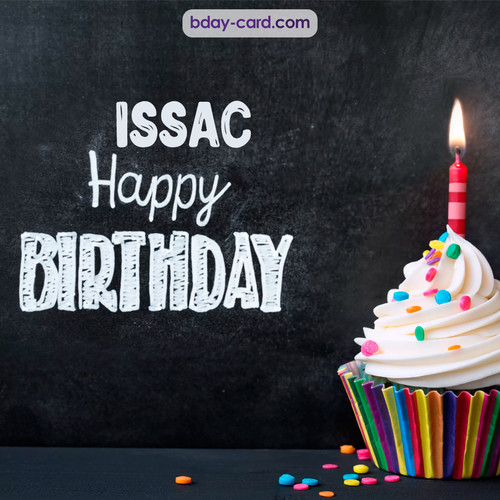 Happy Birthday images for Issac with Cupcake