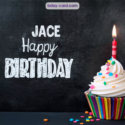 Happy Birthday images for Jace with Cupcake
