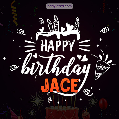 Black Happy Birthday cards for Jace
