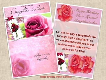 For A Special Daughter In Law Have A Very Happy Birday
