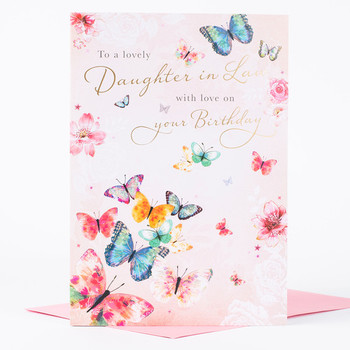 Birday Card Lovely Daughter In Law Butterflies Only p