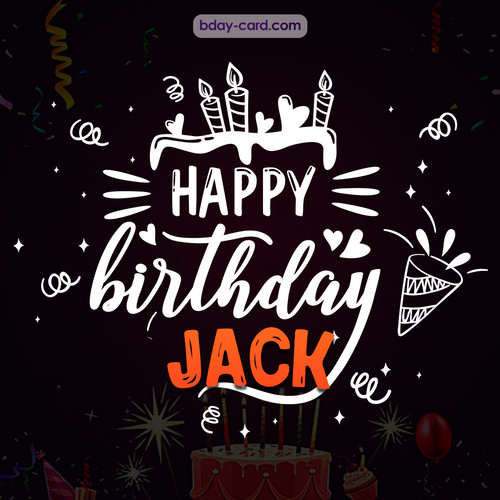Black Happy Birthday cards for Jack