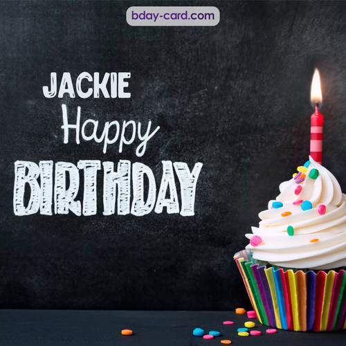 Happy Birthday images for Jackie with Cupcake