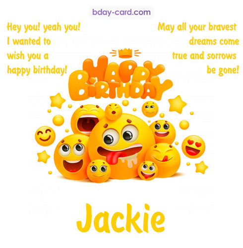 Happy Birthday images for Jackie with Emoticons
