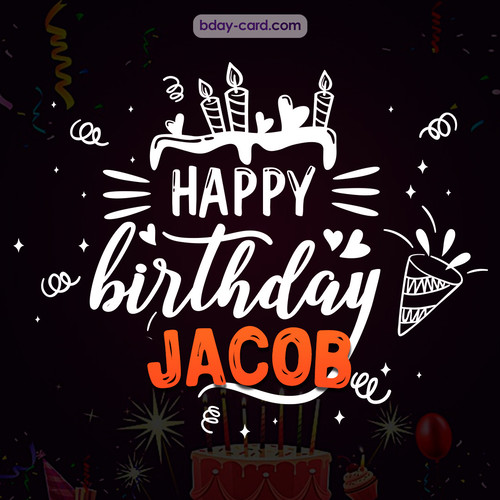 Black Happy Birthday cards for Jacob