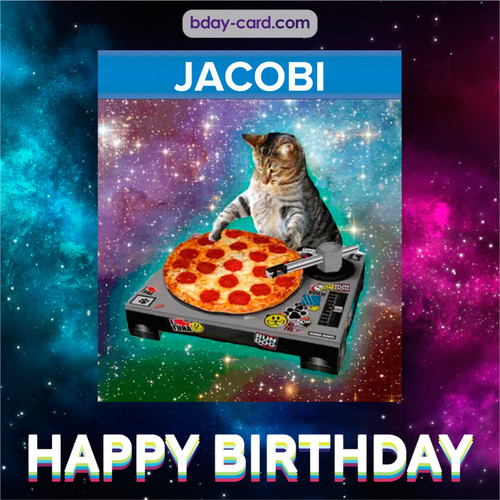 Meme with a cat for Jacobi - Happy Birthday