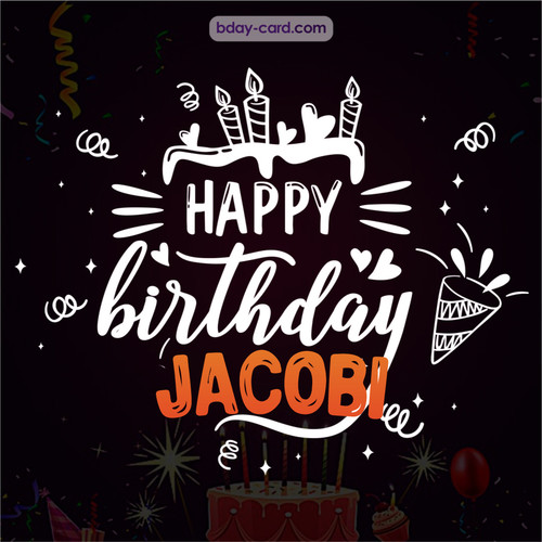 Black Happy Birthday cards for Jacobi