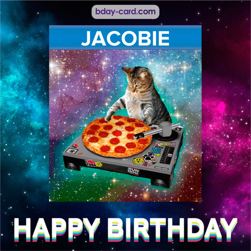 Meme with a cat for Jacobie - Happy Birthday
