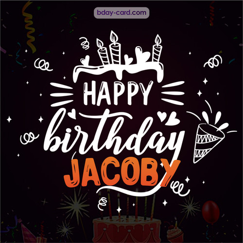 Black Happy Birthday cards for Jacoby