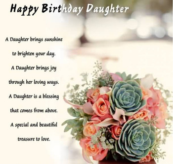 Beautiful Flowers Happy Birday Daughter Wishes E Card