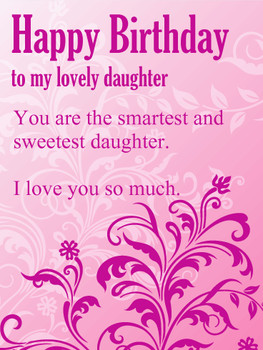 To My Lovely Daughter Purple Flower Happy Birday Wishes C...