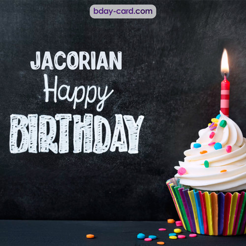 Happy Birthday images for Jacorian with Cupcake
