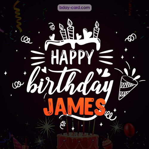 Black Happy Birthday cards for James