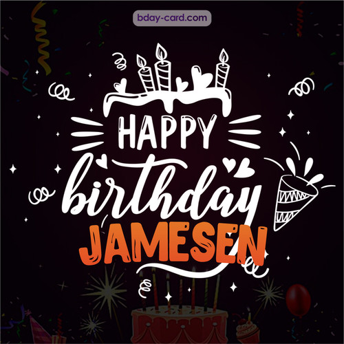 Black Happy Birthday cards for Jamesen