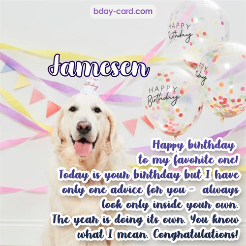 Happy Birthday pics for Jamesen with Dog