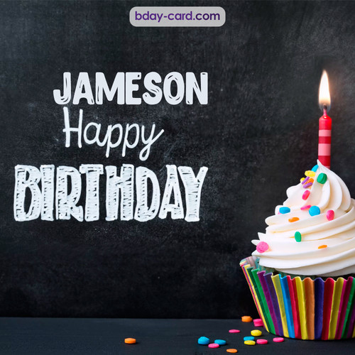 Happy Birthday images for Jameson with Cupcake