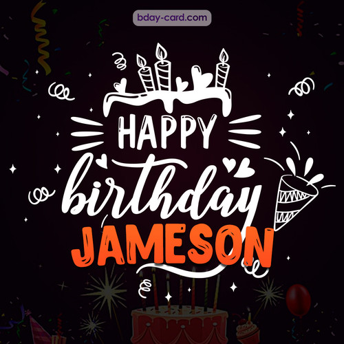 Black Happy Birthday cards for Jameson