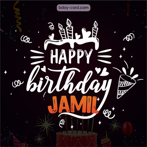 Black Happy Birthday cards for Jamil